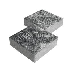 Тротуарная плитка Квадрат 200х200х40, черно-белая с мраморной крошкой 