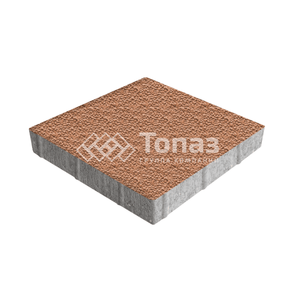 Тротуарная плитка Квадрат 500х500х70, оранжевая с мраморной крошкой