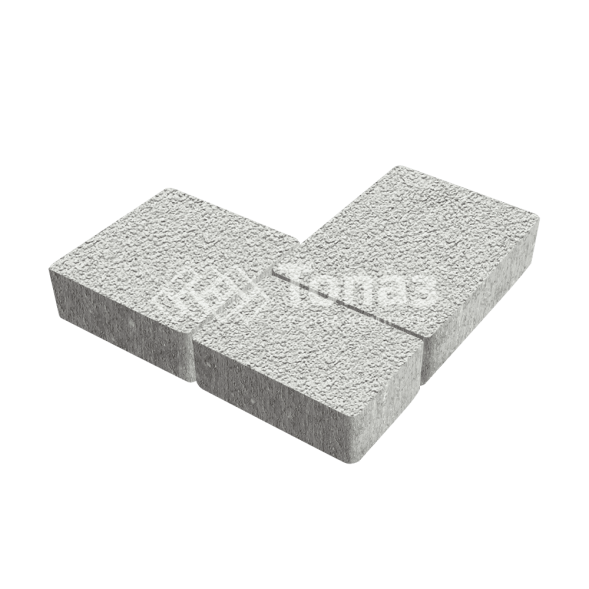 Тротуарная плитка Новый город, белая на камне, 4 см