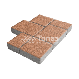 Тротуарная плитка Новый город, оранжевая на камне, 6 см