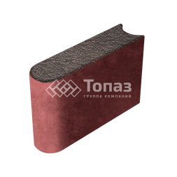 Камень бортовой БРШ 50.20.8, кармен с гранитной крошкой, красное основание