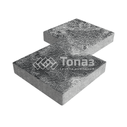 Тротуарная плитка Квадрат 500х500х70, черно-белая с мраморной крошкой 