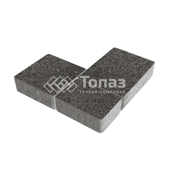 Тротуарная плитка Новый город, черная на камне, 6 см