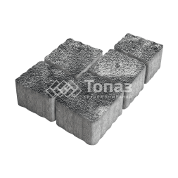 Тротуарная плитка Антик, черно-белая с мраморной крошкой, 4 см 