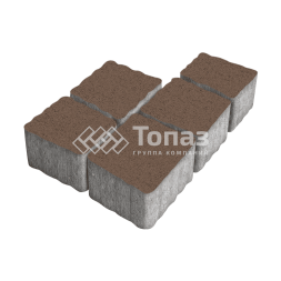 Тротуарная плитка Антик, коричневая, 4 см