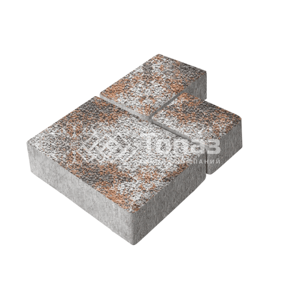 Тротуарная плитка Бергамо, агат оранжевый с гранитной крошкой, 6 см