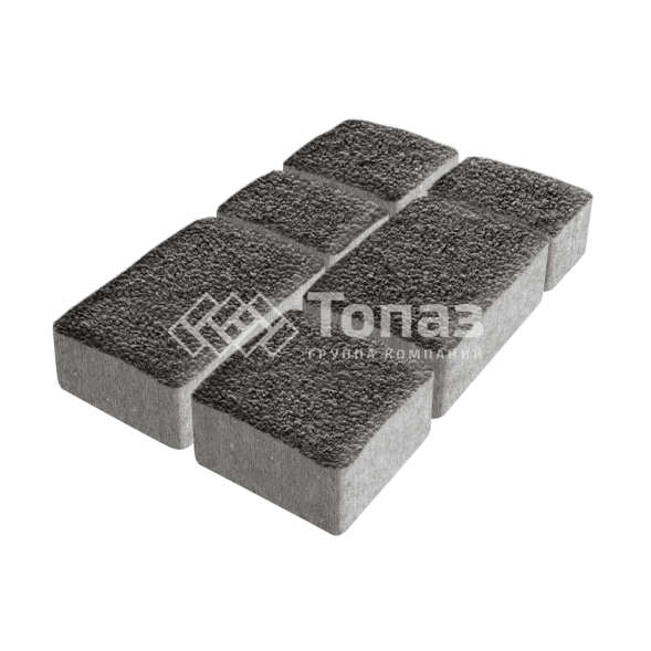 Тротуарная плитка Старый город, джафар черный с гранитной крошкой, 6 см