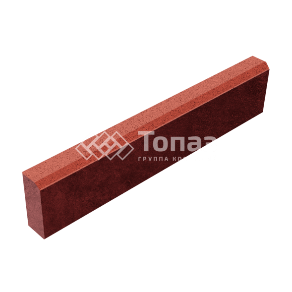 Камень бортовой БР 100.20.8, красный в полном окрасе