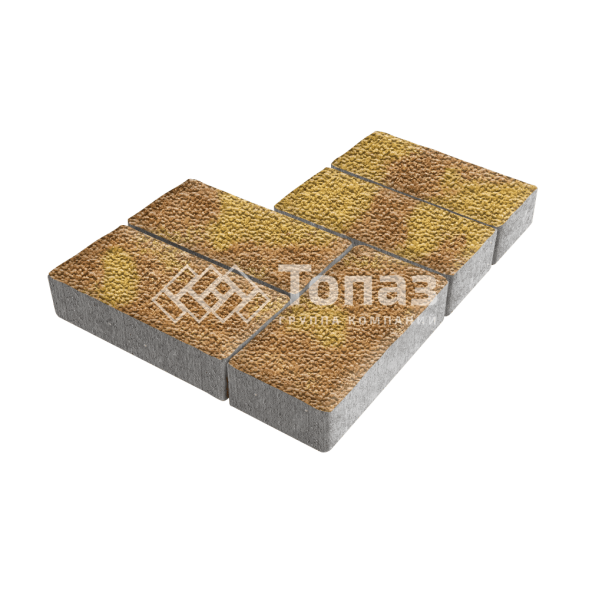 Тротуарная плитка 200х100х60, шафран с мраморной крошкой  