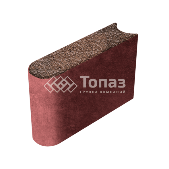 Камень бортовой БРШ 50.20.8, сорренто с гранитной крошкой, красное основание