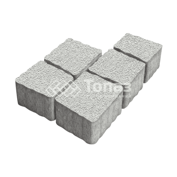 Тротуарная плитка Антик, серо-белая на камне, 4 см