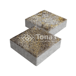 Тротуарная плитка Квадрат 200х200х60, агат желтый с гранитной крошкой