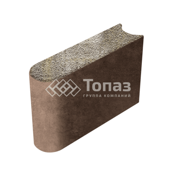 Камень бортовой БРШ 50.20.8, степь с гранитной крошкой, коричневое основание