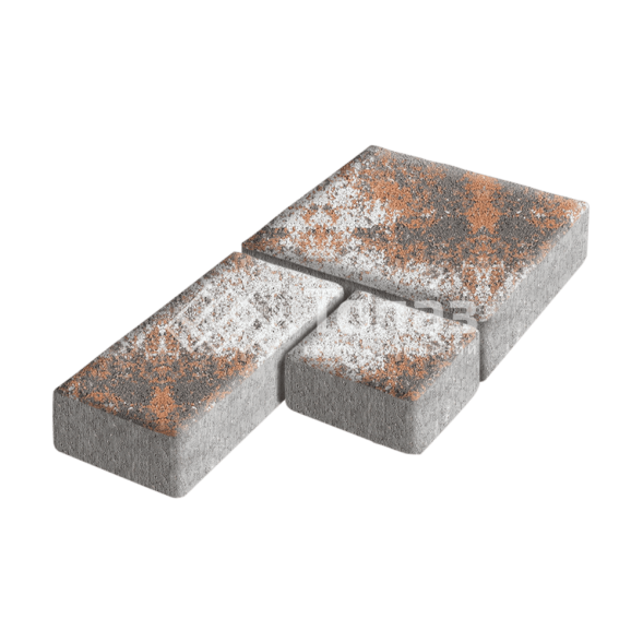 Тротуарная плитка Рубико, агат оранжевый, 4 см