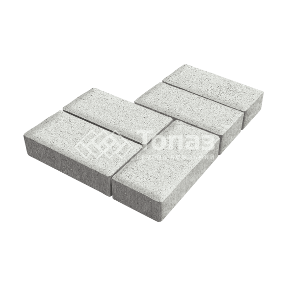 Тротуарная плитка 200х100х40, белая на камне