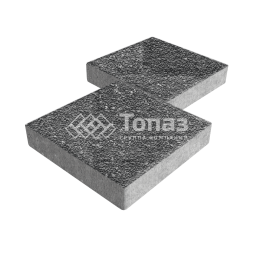 Тротуарная плитка Квадрат 500х500х70, аляска черная с мраморной крошкой