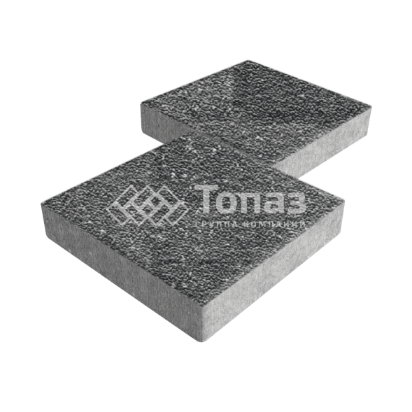 Тротуарная плитка Квадрат 500х500х70, аляска черная с мраморной крошкой