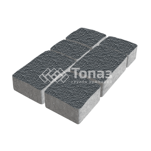 Тротуарная плитка Старый город, черная с мраморной крошкой, 4 см