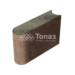 Камень бортовой БРШ 50.20.8, янтарь с гранитной крошкой, коричневое основание