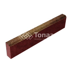 Камень бортовой БР 100.20.8, каир с мраморной крошкой, красное основание