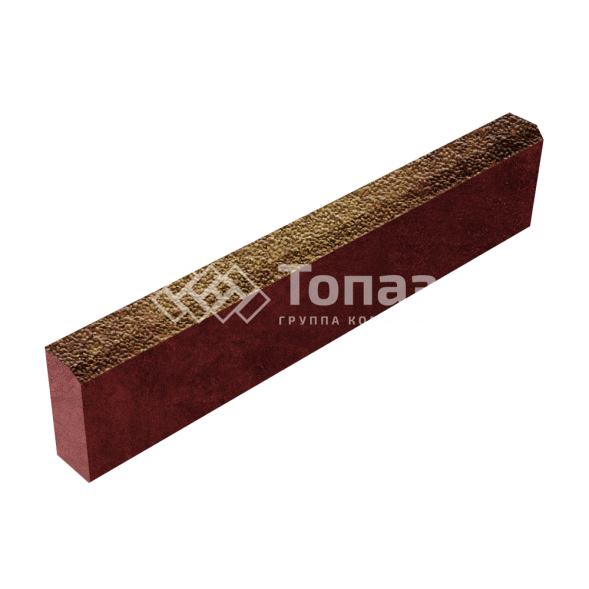 Камень бортовой БР 100.20.8, каир с мраморной крошкой, красное основание