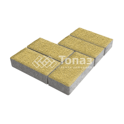 Тротуарная плитка 200х100х40, желтая на камне