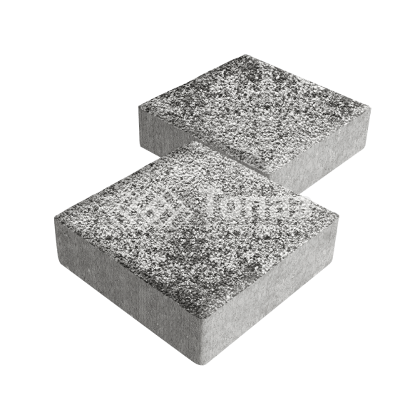 Тротуарная плитка Квадрат 200х200х60, аляска белая с гранитной крошкой