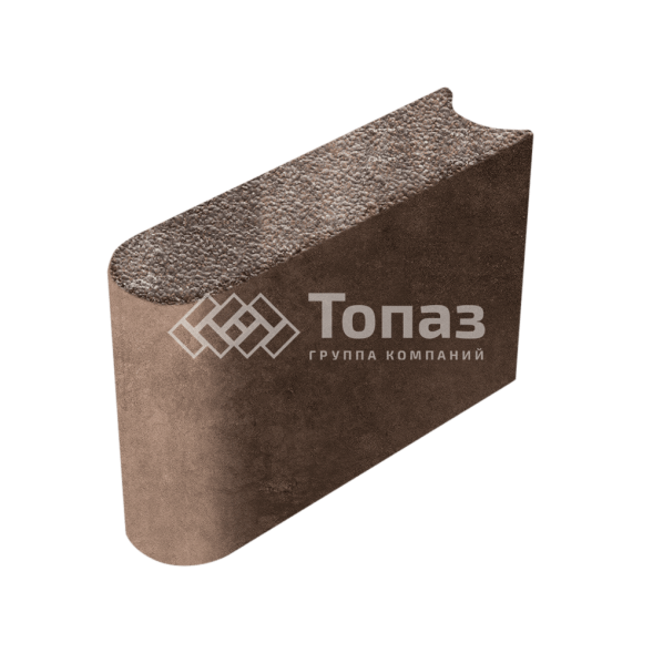 Камень бортовой БРШ 50.20.8, яшма с гранитной крошкой, коричневое основание
