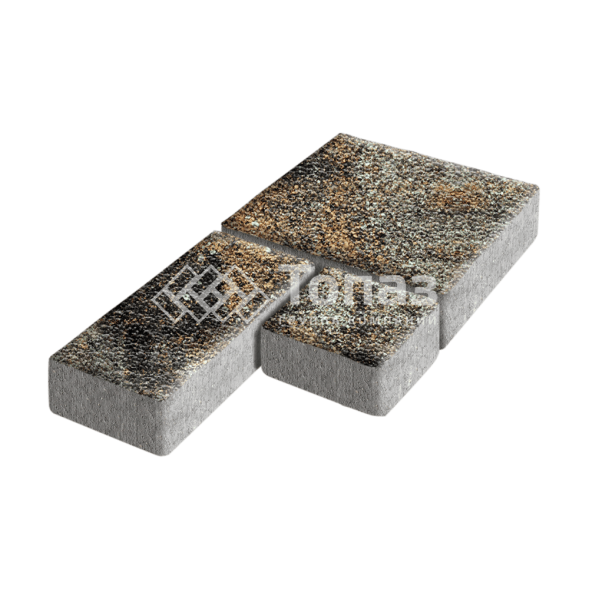 Тротуарная плитка Рубико, агат кофейный с мраморной крошкой, 4 см   