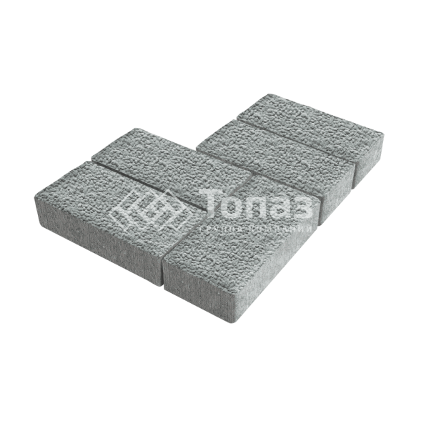 Тротуарная плитка 200х100х60, серая с гранитной крошкой