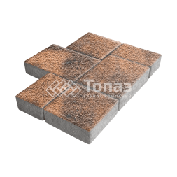 Тротуарная плитка Новый город, сомон с гранитной крошкой, 8 см