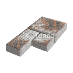 Тротуарная плитка Рубико, агат оранжевый на камне, 6 см