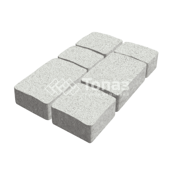 Тротуарная плитка Старый город, белая, 6 см