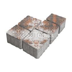 Тротуарная плитка Антик, агат оранжевый, 4 см