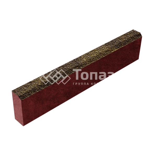 Камень бортовой БР 100.20.8, осень с мраморной крошкой, красное основание