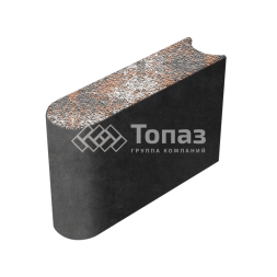 Камень бортовой БРШ 50.20.8, агат оранжевый с гранитной крошкой, черное основание