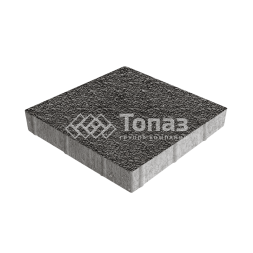 Тротуарная плитка Квадрат 500х500х70, джафар черный с мраморной крошкой