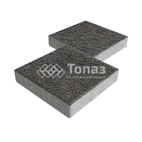 Тротуарная плитка Квадрат 500х500х70, джафар черный с мраморной крошкой