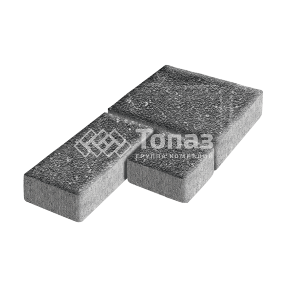 Тротуарная плитка Рубико, аляска черная на камне, 6 см