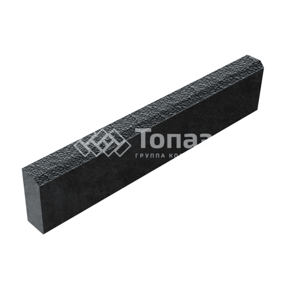 Камень бортовой БР 100.20.8, черный в полном окрасе с мраморной крошкой