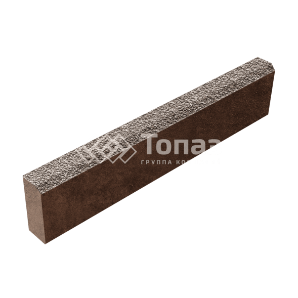 Камень бортовой БР 100.20.8, сахара с мраморной крошкой, коричневое основание