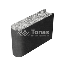 Камень бортовой БРШ 50.20.8, аляска белая с гранитной крошкой, черное основание