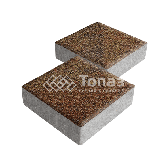 Тротуарная плитка Квадрат 200х200х60, джафар оранжевый с гранитной крошкой