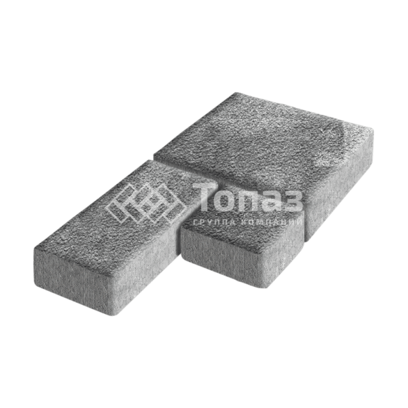 Тротуарная плитка Рубико, антрацит на камне, 6 см