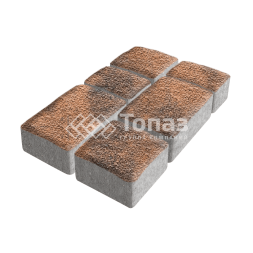 Тротуарная плитка Старый город, сомон с гранитной крошкой, 6 см