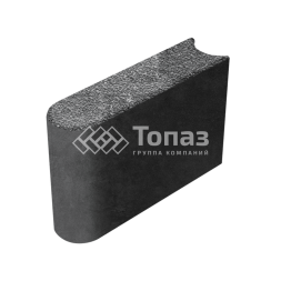 Камень бортовой БРШ 50.20.8, аляска черная с гранитной крошкой, черное основание