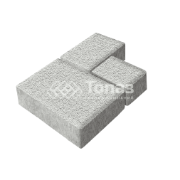 Тротуарная плитка Бергамо, белая на камне, 6 см