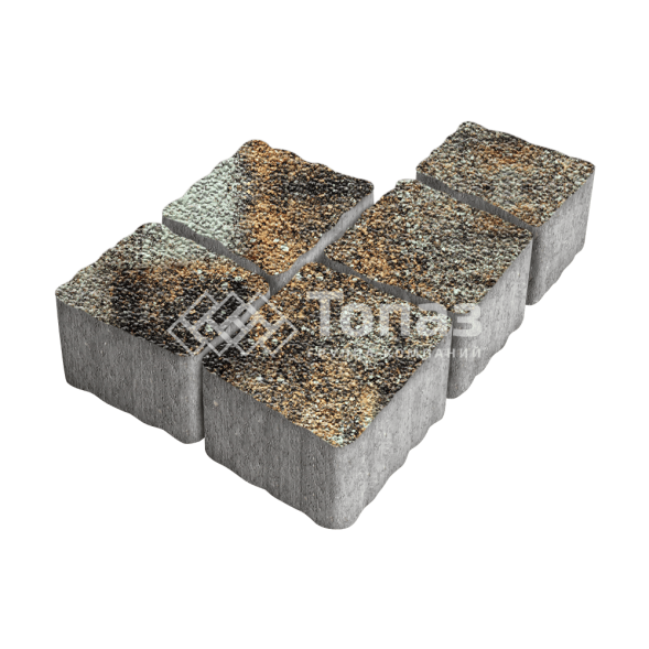 Тротуарная плитка Антик, агат кофейный с мраморной крошкой, 4 см   