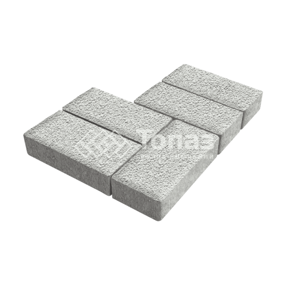 Тротуарная плитка 200х100х80, белая на камне