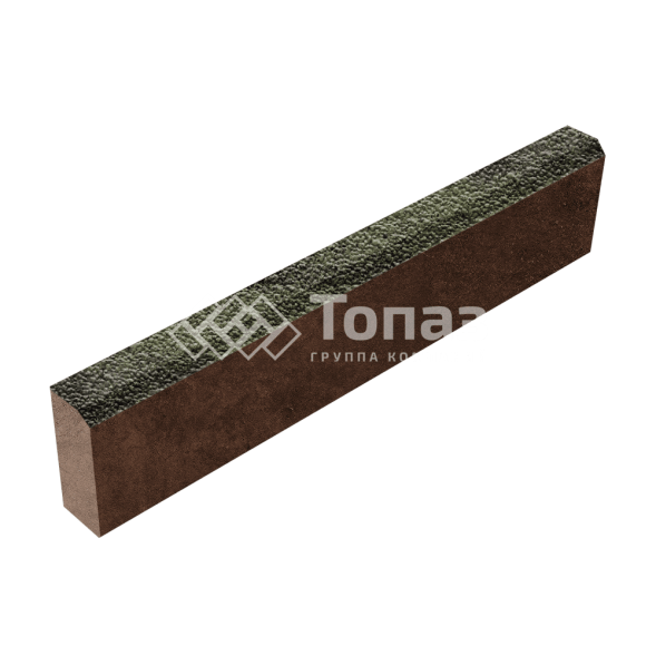 Камень бортовой БР 100.20.8, янтарь с мраморной крошкой, коричневое основание